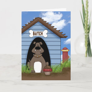 Carte chien de taureau dans l'anniversaire de niche