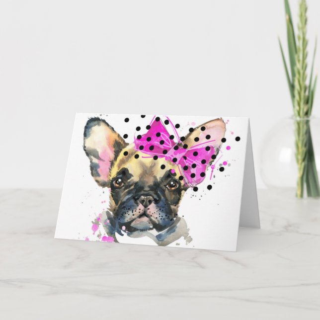 Carte Chien de Taureau de Français de Cutie (Devant)