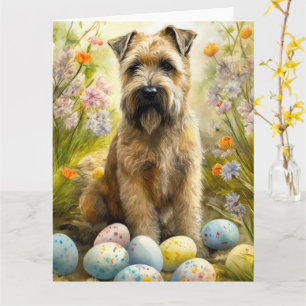 Carte Chien De Terrier À Roue Avec Oeufs De Pâques Vacan
