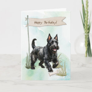 Carte Chien de Terrier écossais race sous signe d'annive