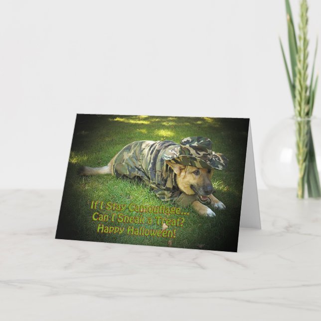 Carte Chien d'Halloween au Camouflage (Devant)