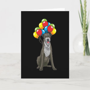 Carte Chien d'Irlande Wolfhound avec Ballons