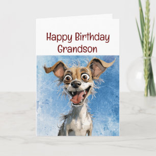 Carte Chien Drôle Anniversaire Petit-Fils Enfants