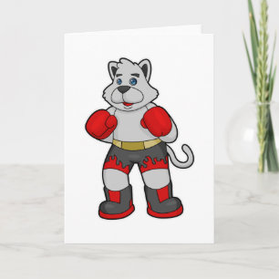 Carte Chien en Boxeur avec gants de boxe