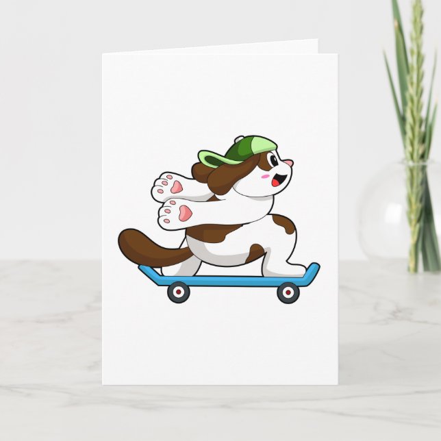 Carte Chien en Skate avec Skateboard (Devant)