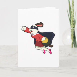 Carte Chien en Super-héros secrétaire