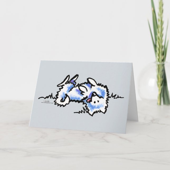 Carte Chien Esquimau Américain Jouer Mort (Devant)