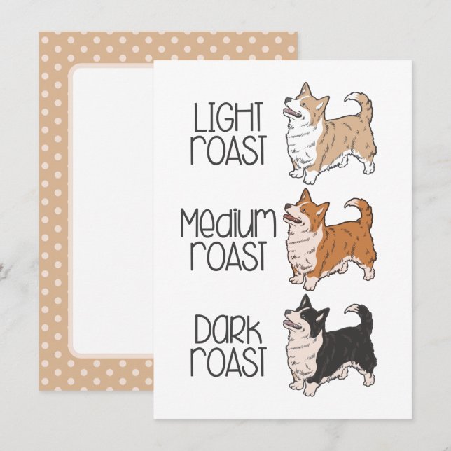 Carte Chien et café de Corgi (Devant / Derrière)