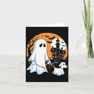 Carte Chien fantôme marchant Halloween