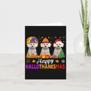 Carte Chien maltais Halloween Noël Hallothanas 1