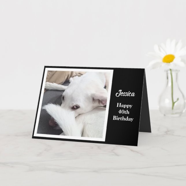 Carte Chien mignon drôle 40e anniversaire (Petite plante)