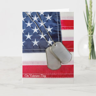 Carte Chien Militaire Tags Sur Drapeau Américain