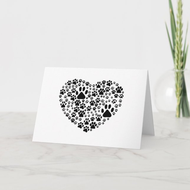 Carte Chien Paws, Chiot Paws, Animal Paws, Coeur, Animal (Devant)