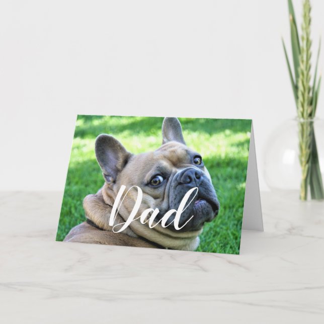 Carte Chien personnalisé Papa Drôle Photo Happy Fête des (Devant)