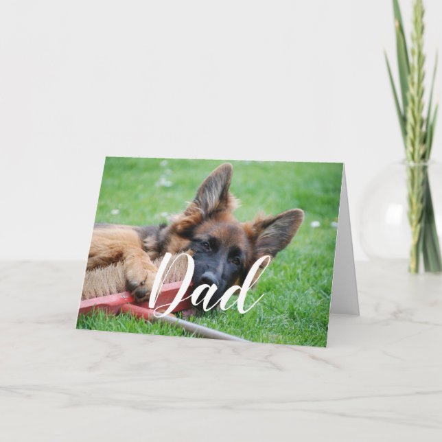 Carte Chien personnalisé Papa Drôle Photo Happy Fête des (Devant)