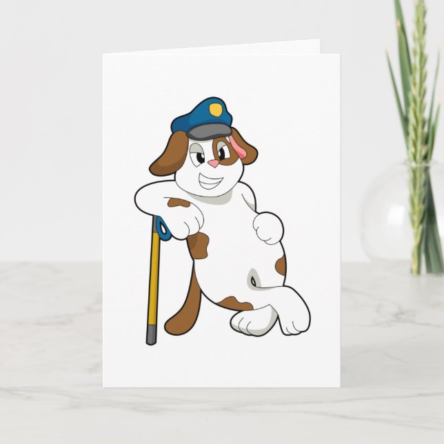 Carte Chien Policier Casquette de policier (Devant)