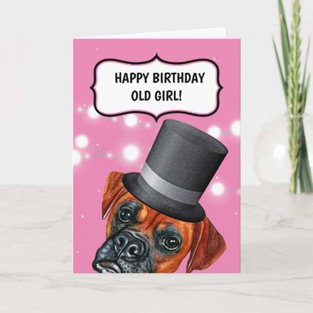 Carte Chien portant le chapeau de la vieille fille brita (Devant)