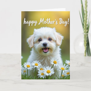 Carte Chien pour la Fête des Mères par une journée