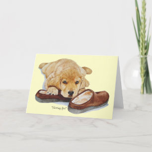 Carte chien pyppy de l'outil de recherche d'or mignon qu
