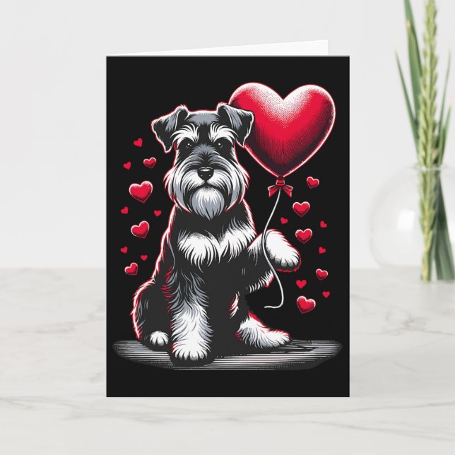 Carte Chien Schnauzer Saint-Valentin Propriétaire de chi (Devant)