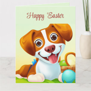 Carte Chien souriant mignon heureux