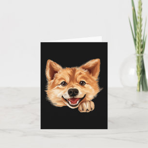 Carte Chien Spitz Finnois Maman Papa Regardant Puppy