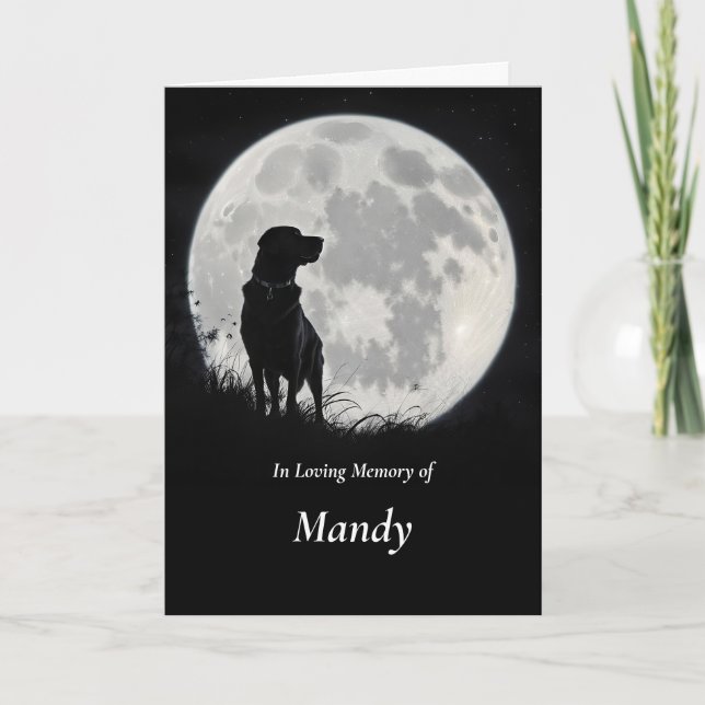 Carte Chien Sympathy Labrador Retriever Moon Nom personn (Devant)
