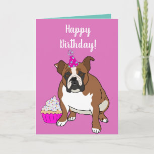 Carte Chien-taureau anglais personnalisable Anniversaire