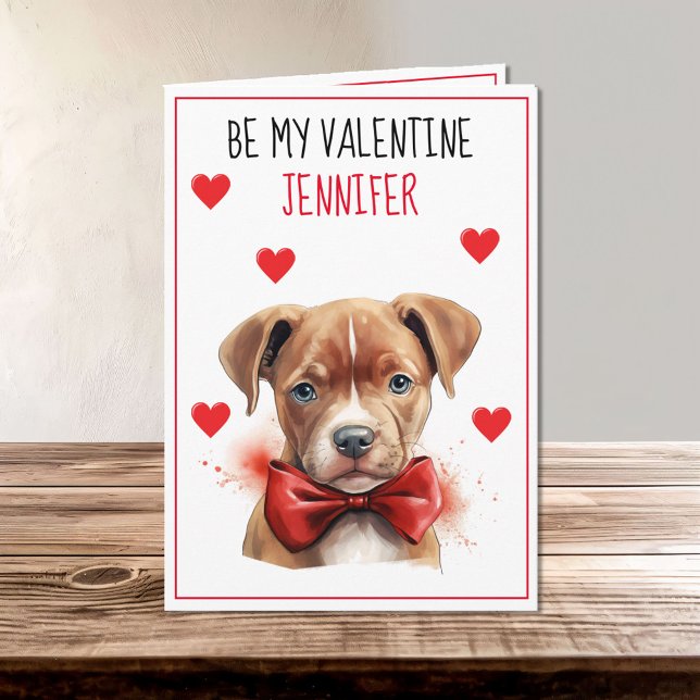 Carte Chien Taureau Brown Je t'ai malmenée Valentine (Créateur téléchargé)