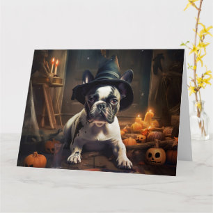 Carte Chien-taureau Citrouille Halloween effrayant