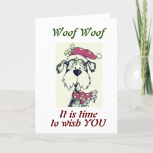 CARTE CHIEN VOUS SOUHAITE UN "TRÈS JOLI NOËL"