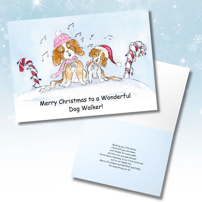 Carte Chien Walker Joyeux Noël CKCS Chiens (Créateur téléchargé)