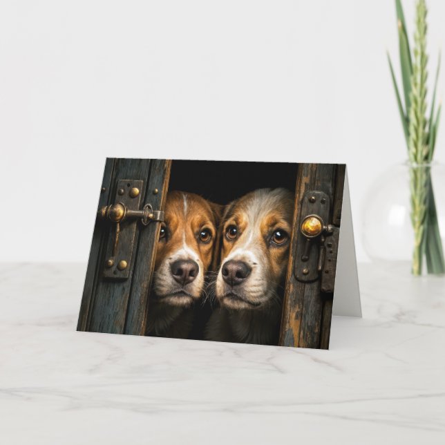 Carte Chiens à la recherche d'une porte (Devant)