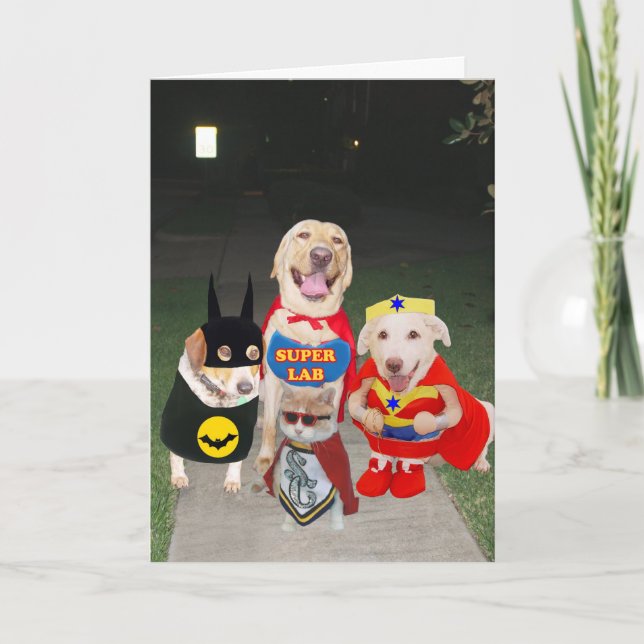 Carte Chiens amusants Halloween (Devant)