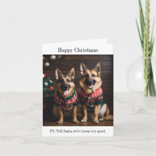 Carte Chiens bergers allemands en pulls de Noël