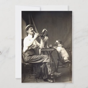 Carte Chiens buvant de bière 1905
