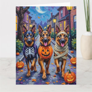 Carte Chiens de berger allemands Trick-or-Treating Hallo