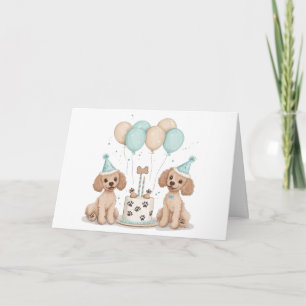Carte Chiens de caniche normaux d'anniversaire