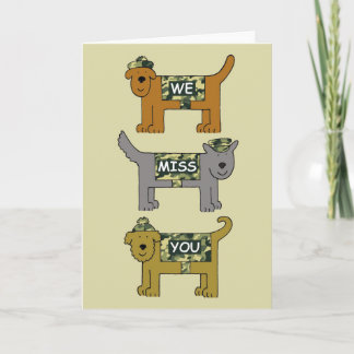 Carte Chiens de caricature disparus dans un camouflage m