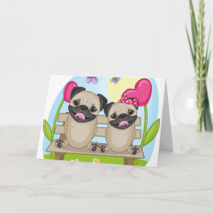 Carte Chiens de carlin dans l'amour