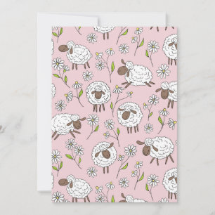 Carte Chiens de comptage sur coton bonbon rose