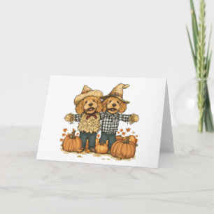 Carte Chiens de Goldendoodle de la récolte d'automne