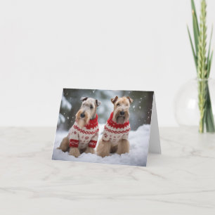 Carte Chiens de Noël de chien de Terrier roux molle
