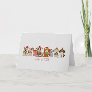 Carte Chiens de Noël personnalisés
