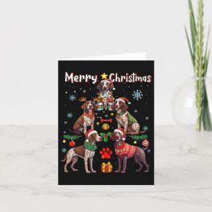 Carte Chiens de pointer germains Joyeux Noël Tr