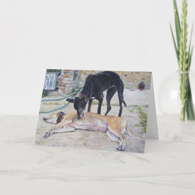 Carte chiens de verdure paysage pittoresque art réaliste (Devant)