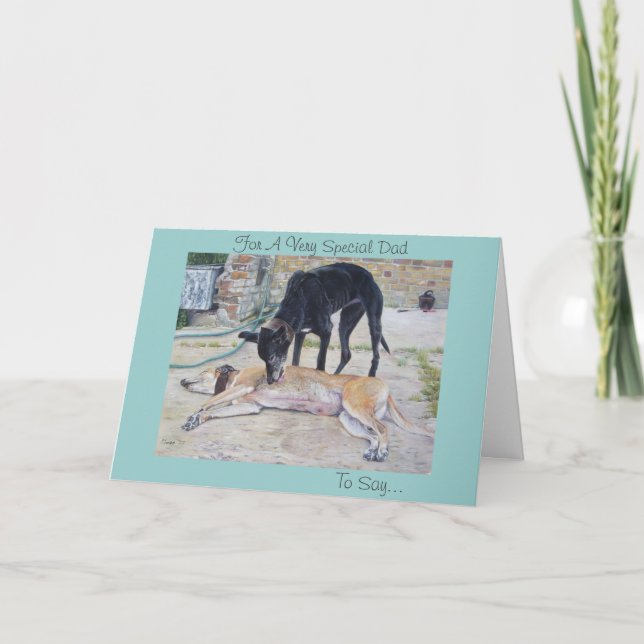Carte chiens de verdure pittoresque paysage art fête des (Devant)