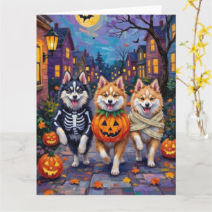 Carte Chiens Esquimaux Américains Trick-or-Treating Hall