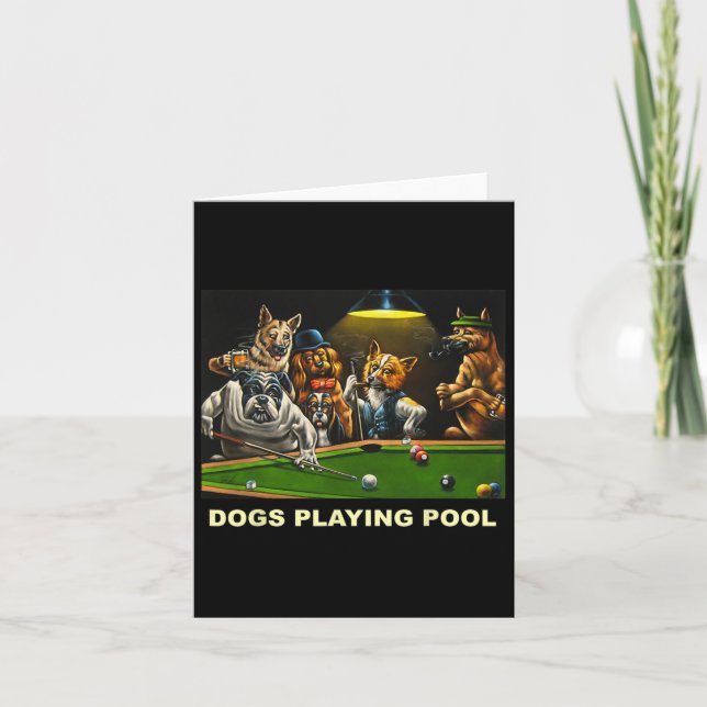 Carte Chiens Jouer Pool Art Travail Chiots Snooker Poche (Devant)
