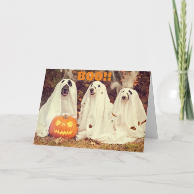 CARTE  CHIENS JOYEUX HALLOWEEN (Devant)